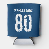 80e verjaardag blauw gepersonaliseerde Koelbox Blikjeskoeler (Voorkant)