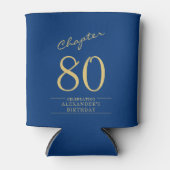 80e verjaardag Blauw Goud Foto Sjabloon Blikjeskoeler (Voorkant)