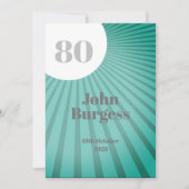 80e verjaardag Blauw Mannelijk Moderne Verjaardag Kaart (Voorkant)