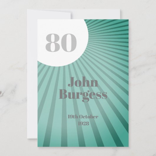 80e verjaardag Blauw Mannelijk Moderne Verjaardag Kaart (Voorkant)