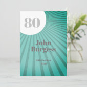 80e verjaardag Blauw Mannelijk Moderne Verjaardag Kaart (Staand voorkant)