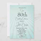 80e verjaardag Blauw Mannelijk Moderne Verjaardag Kaart (Achterkant)