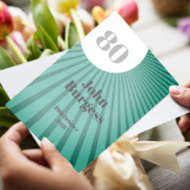 80e verjaardag Blauw Mannelijk Moderne Verjaardag Kaart