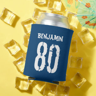 80e verjaardag Blauwe Aangepaste Koelbox Blikjeskoeler