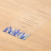 80e Verjaardag Blauwe Larkspur Juli Geboortebloem Acryl Uitnodigingen (Laagn)