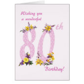 80e verjaardag Bloem Verdroogde getallen (Voorkant)