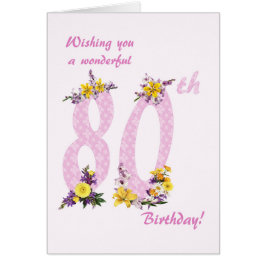 80e verjaardag Bloem Verdroogde getallen