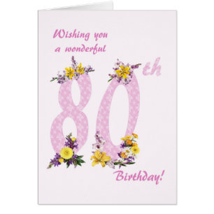 80e verjaardag Bloem Verdroogde getallen