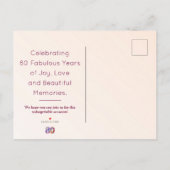 80e verjaardag Bloemen Modern 80 jaar feest Aankondigingskaart (Achterkant)
