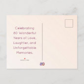 80e verjaardag Bloemen Modern 80 jaar feest Aankondigingskaart (Achterkant)