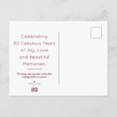 80e verjaardag Bloemen Modern 80 jaar feest Aankondigingskaart (Achterkant)