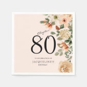 80e verjaardag  Bloemen Servet (Voorkant)