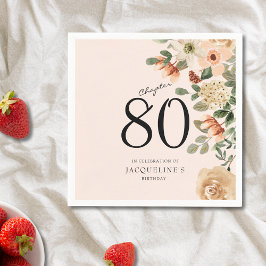80e verjaardag  Bloemen Servet