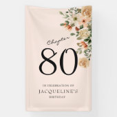 80e verjaardag  Bloemen Spandoek (Verticaal)