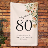 80e verjaardag  Bloemen Spandoek