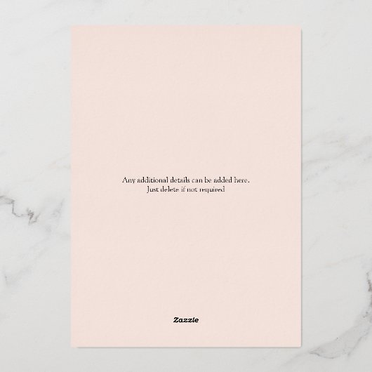 80e verjaardag  Bloemengoud Folie Uitnodiging (Achterkant)