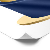 80e verjaardag Blue Balloon Cake Poster (Hoek)