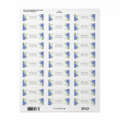 80e verjaardag Blue Hydrangeas retouradres Etiket (Full Sheet)