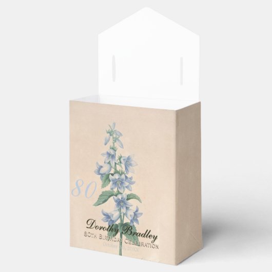 80e verjaardag Botanische Campanula Dank je wel gu Bedankdoosjes (Geopend)