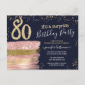 80e verjaardag Briefkaart Glitter Cake Surprise Pa (Voorkant)