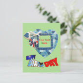 80e verjaardag Briefkaart van de Heart Mosaic Art (Staand voorkant)