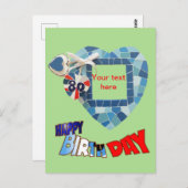 80e verjaardag Briefkaart van de Heart Mosaic Art (Voorkant / Achterkant)