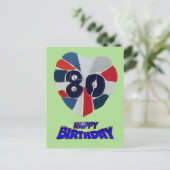 80e verjaardag Briefkaart voor mozaïekkunst (Staand voorkant)