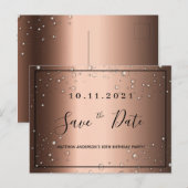 80e verjaardag brons zwart metaalachtig save the d briefkaart (Voorkant / Achterkant)