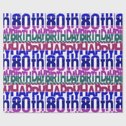 80e verjaardag _ cadeaupapier (Vlak)