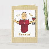 80e verjaardag Cartoon rode wijn toast grappig Kaart (Voorkant)