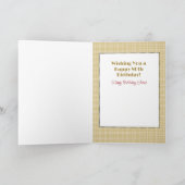 80e verjaardag Cartoon rode wijn toast grappig Kaart (Binnen)