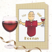 80e verjaardag Cartoon rode wijn toast grappig