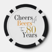 80e verjaardag Cheers and Beers Minimal Party Poker Chips (Achterkant)