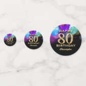 80e verjaardag Confetti voor zwarte en gouden fees (Voorkanten)