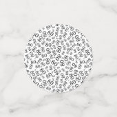 80e verjaardag Cool Number Pattern Zwart-wit Confetti (Kleine voorkant)