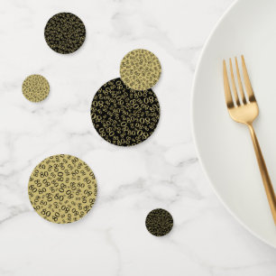 80e verjaardag Cool nummer Patroon Goud en Zwart Confetti