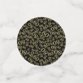 80e verjaardag Cool nummer Patroon Goud en Zwart Confetti (Kleine voorkant)