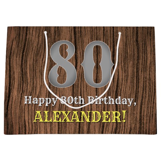 80e verjaardag: Country Westerne geïnspireerde loo Groot Cadeauzakje (Voorkant)