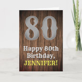 80e verjaardag: Country Westerne geïnspireerde loo Kaart (Voorkant)