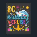 80e verjaardag Cruise B-Day Party Briefkaart<br><div class="desc">80th Birthday Cruise B-Day Party Grappig design Gift Classic Standaard Briefkaart Classic Collectie.</div>