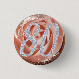 80e verjaardag Cupcake 3 cm rondetoeslag Ronde Button 3,2 Cm