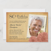 80e verjaardag  Daisy Foto-uitnodigingen Kaart (Voorkant)