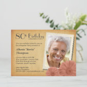 80e verjaardag  Daisy Foto-uitnodigingen Kaart (Staand voorkant)