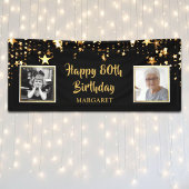 80e verjaardag dan & nu foto's gepersonaliseerd spandoek