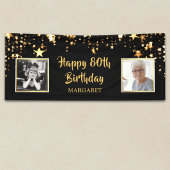 80e verjaardag dan & nu foto's gepersonaliseerd spandoek