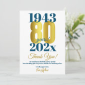 80e verjaardag Dankuwel Bedankkaart (Staand voorkant)