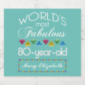 80e verjaardag De meest verbluffende kleurrijke ge Bier Etiket (Enkel label)