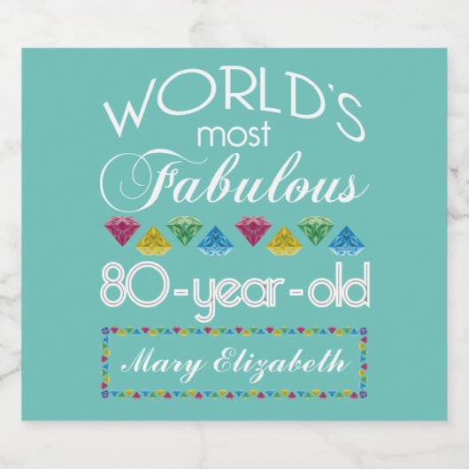 80e verjaardag De meest verbluffende kleurrijke ge Bier Etiket (Enkel label)