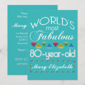80e verjaardag De meest verbluffende kleurrijke ge Kaart (Voorkant / Achterkant)