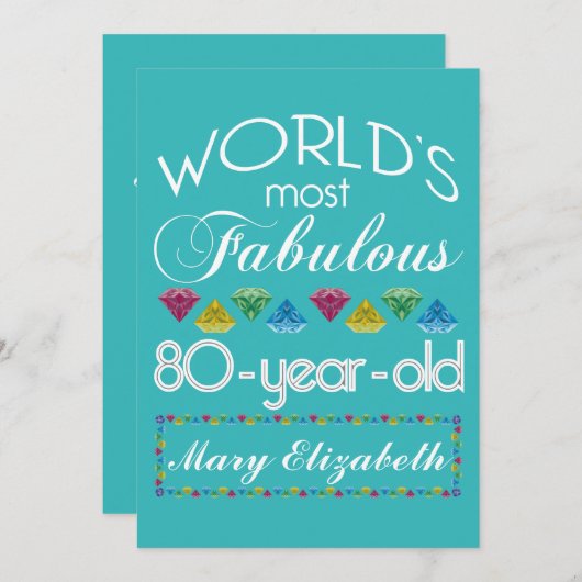 80e verjaardag De meest verbluffende kleurrijke ge Kaart (Voorkant / Achterkant)